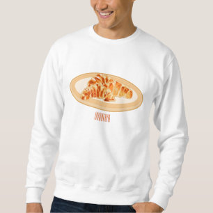 Croissant cartoon illustration sweatshirt