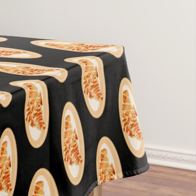 Croissant cartoon illustration  tablecloth (In Situ)