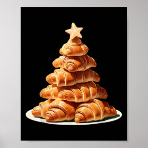 Croissant Christmas Tree Poster