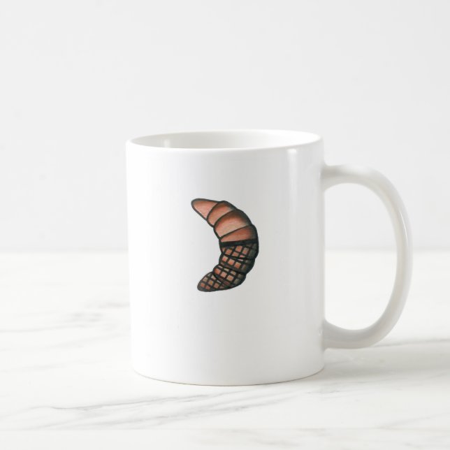 Croissant in Fishnet Stockings Coffee Mug (Right)