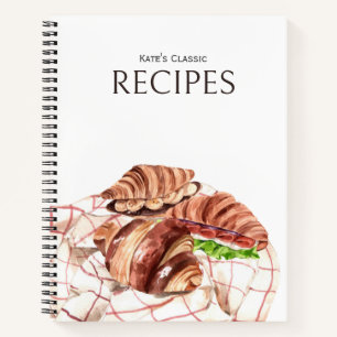 Croissant Lover Customisable Recipe Journal