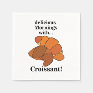 Croissant Pastry Breakfast Brunch Party Napkin