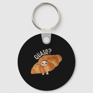 Croissant Quasocat Meme For Women Vintage Croissan Key Ring