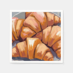 Croissants Fresh Bakery Painting Napkin