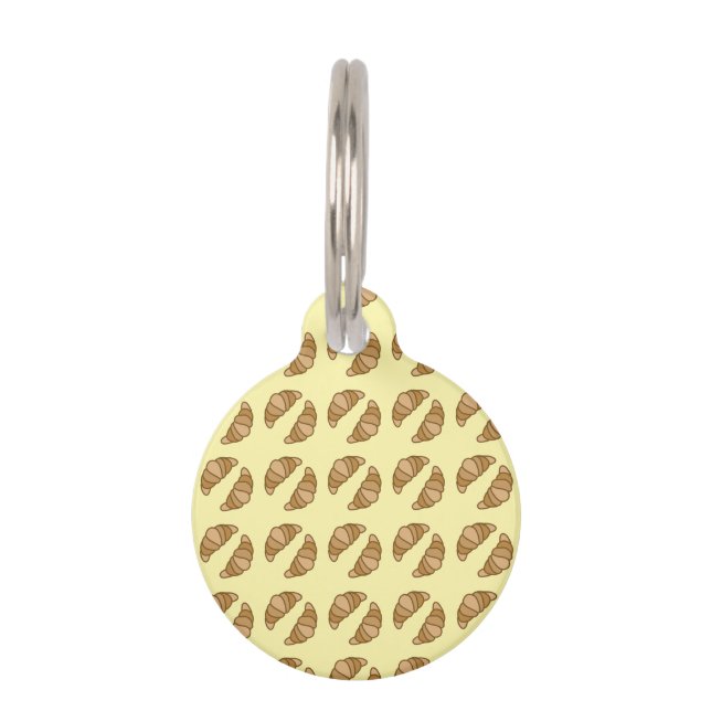 Croissants Pattern Dog ID Tag  (Front)