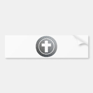 Croix dans cercle Métal Bumper Sticker