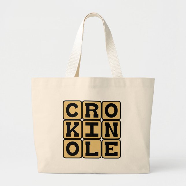Crokinole, Board Game Large Tote Bag (Front)