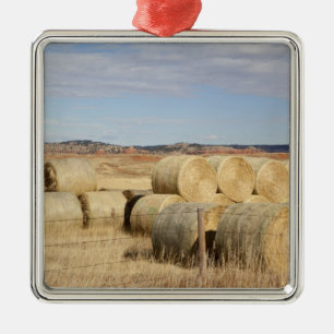Crook County, Hay Bales 2 Metal Tree Decoration