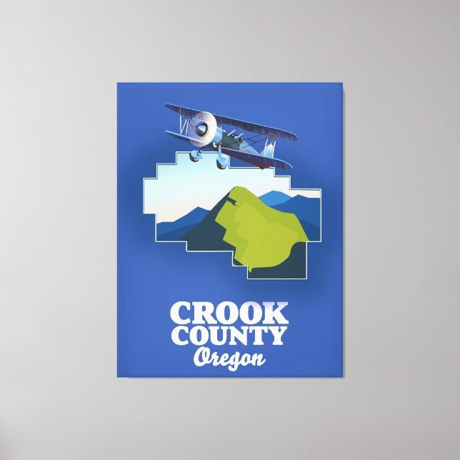 Crook County Oregon map Canvas Print (Front)