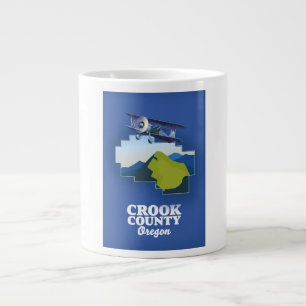 Crook County Oregon map Large Coffee Mug