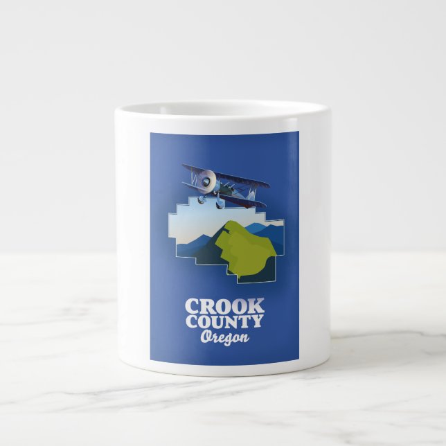 Crook County Oregon map Large Coffee Mug (Front)