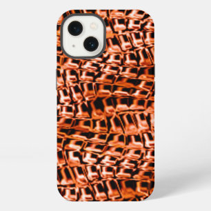 Crooked and wavy coral jute mesh, orange and red iPhone 13 case