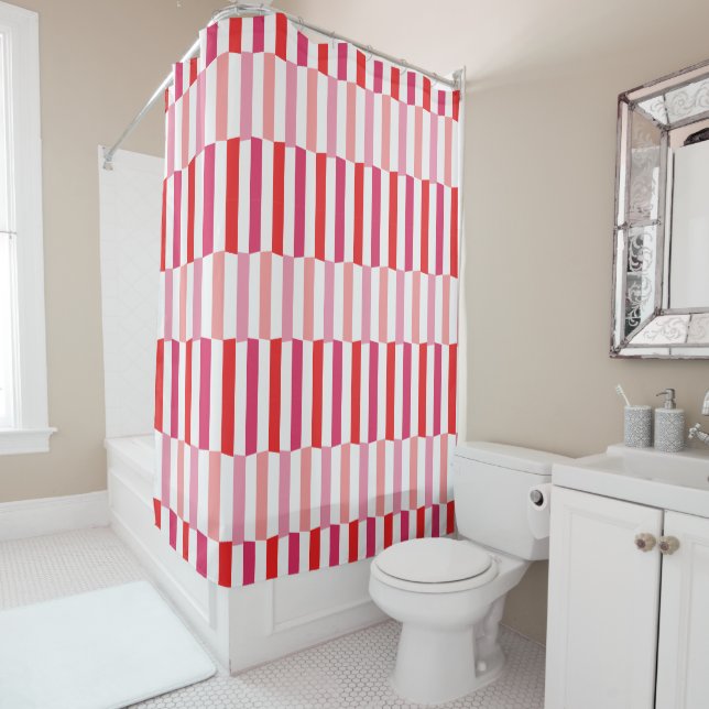 Crooked Candy Canes  Shower Curtain (In Situ)