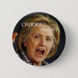 Crooked Hillary Clinton 2016 6 Cm Round Badge