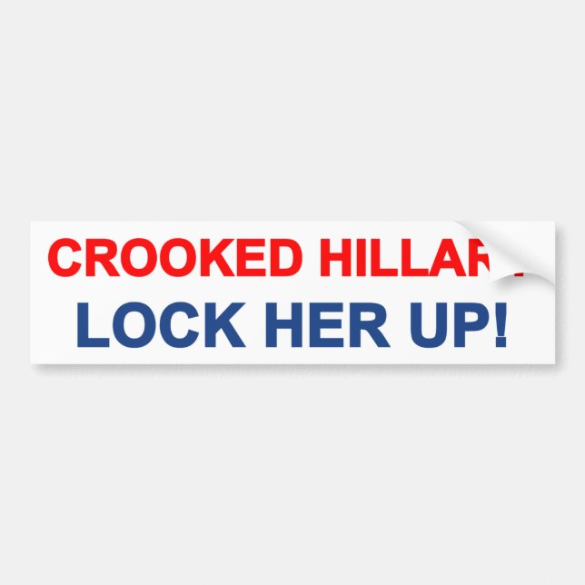Crooked Hillary Lock Her Up Bumper Sticker (Front)