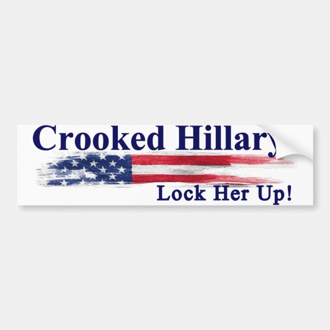 Crooked Hillary Lock Her Up Bumper Sticker (Front)