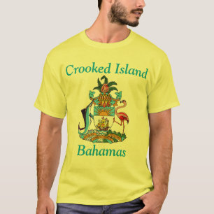 Crooked Island, Bahamas with Coat of Arms T-Shirt