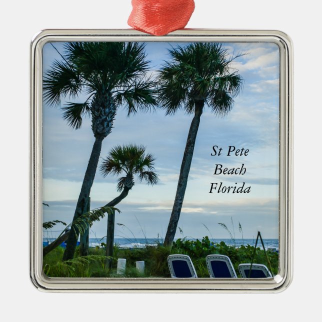 Crooked Palm Trees Metal Tree Decoration (Front)