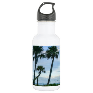 Crooked Palm Trees Stainless Steel Water Bottle
