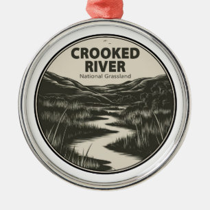 Crooked River National Grassland Oregon Stream Metal Tree Decoration