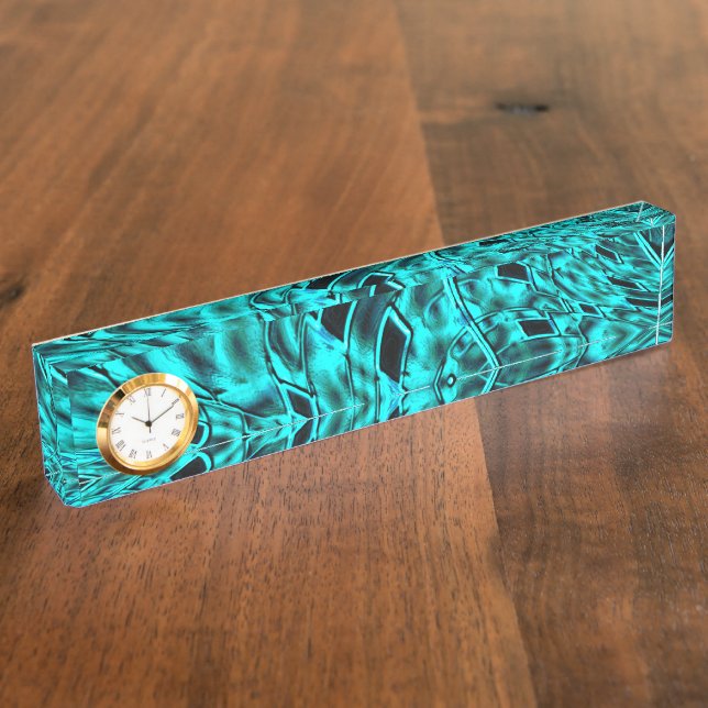 Crooked squares mirrored in cyan or blue image nameplate (Side)