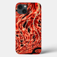 Crooked squares mirrored of red to coral color