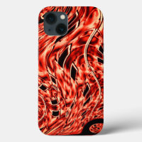 Crooked squares mirrored of red to coral color