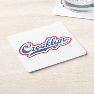 Crooklyn, NYC Square Paper Coaster