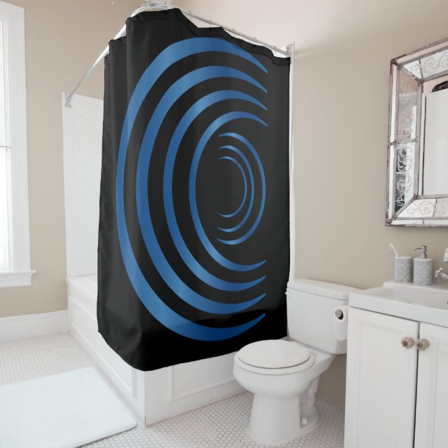 Crop Circle - Ancient Aliens Blue Shower Curtain (In Situ)