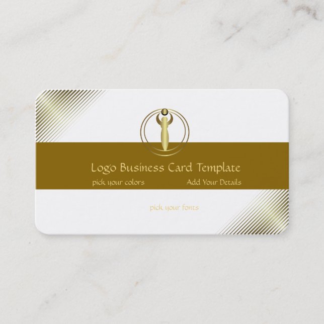 Crop Circle Art - Gold Woman Reiki Logo Business Card (Front)
