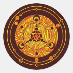 Crop Circle Art Sticker in Fall Colours