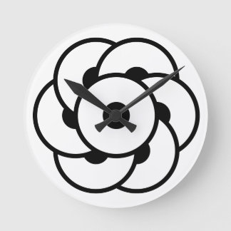 Crop Circle Flower – Geometric Cosmic Art Round Clock