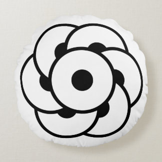 Crop Circle Flower – Geometric Cosmic Art Round Cushion
