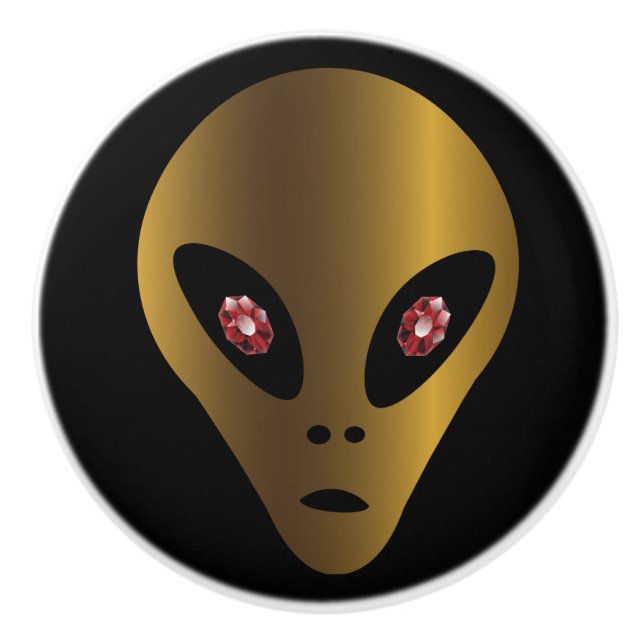 Crop Circle Gold Ancient Alien Ceramic Knob (Front)