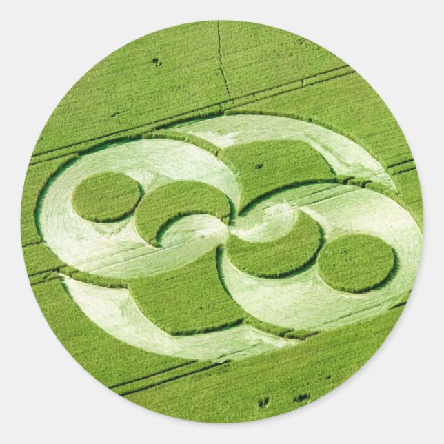 Crop Circle Julia Set Liddington Castle 1996 Classic Round Sticker (Front)