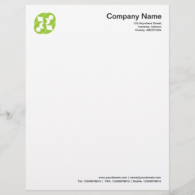 Crop Circle Symbol 03 - Martian Green Letterhead Design (Front)