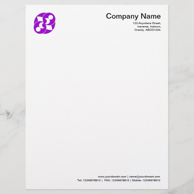 Crop Circle Symbol 03 - Purple Customized Letterhead (Front)