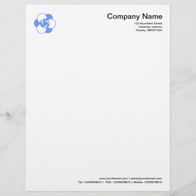 Crop Circle Symbol 04 - Baby Blue Customised Letterhead (Front)