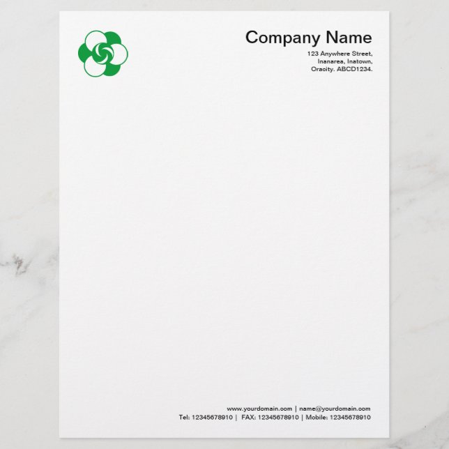 Crop Circle Symbol 04 - Grass Green Customised Letterhead (Front)