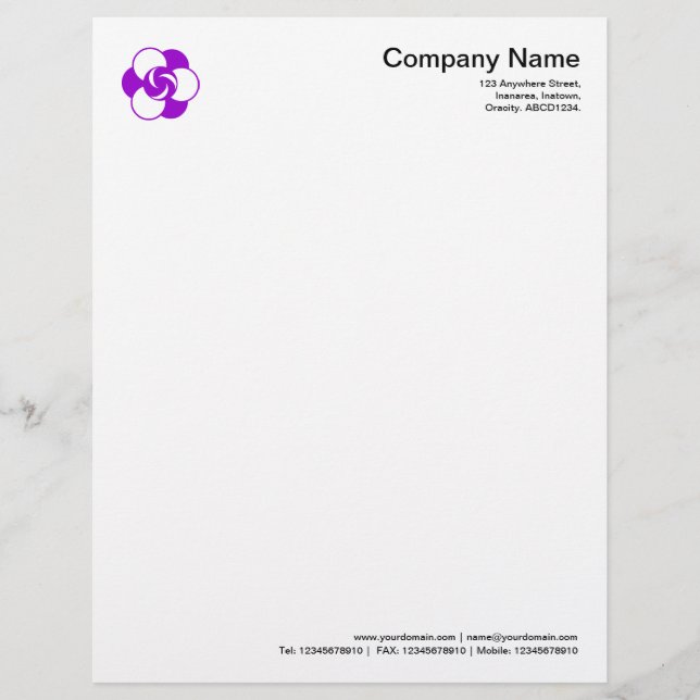 Crop Circle Symbol 04 - Purple Customized Letterhead (Front)