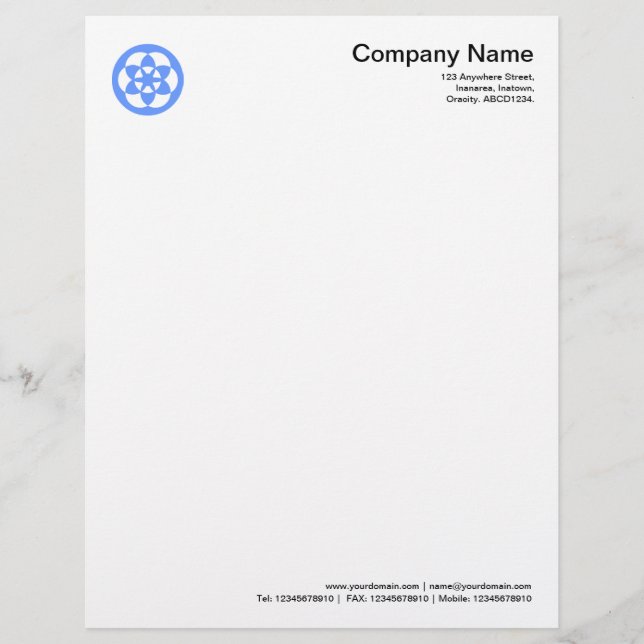 Crop Circle Symbol - Baby Blue Personalised Letterhead (Front)