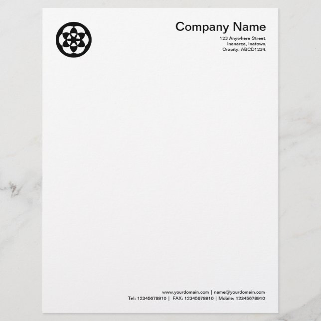 Crop Circle Symbol - Black Personalized Letterhead (Front)