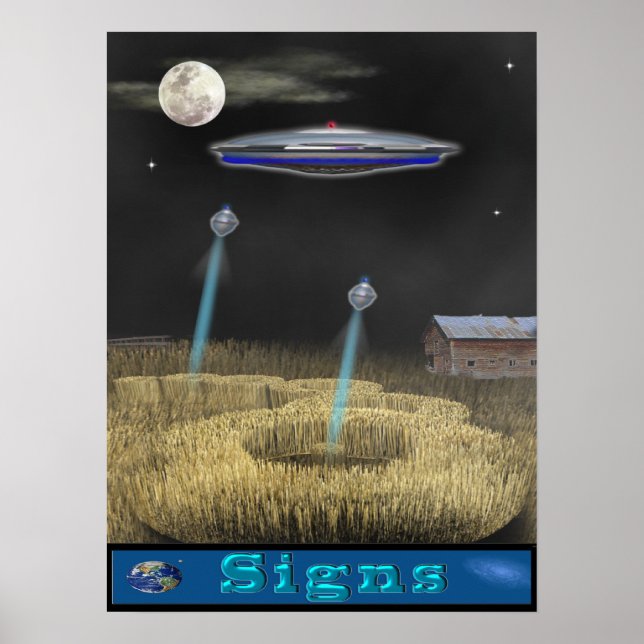 crop circle ufo poster (Front)