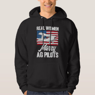 Crop Duster American Flag Real Women Marry AG Pilo Hoodie