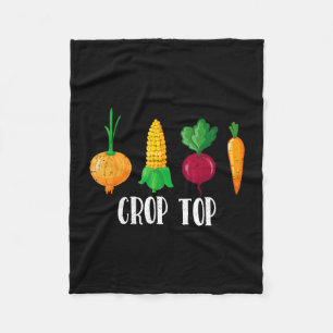 Crop top funny farming root vegetable gardening fleece blanket