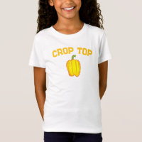 Crop Top, Yellow Pepper, Vegetables, Funny Kids'