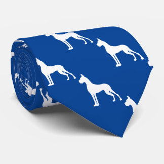 Cropped Ears Great Dane Silhouette White Tie