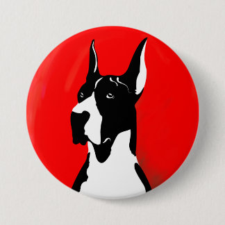 Cropped Mantle Great Dane 7.5 Cm Round Badge