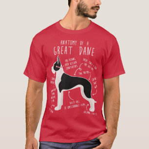 Cropped Mantle Great Dane Dog Anatomy T-Shirt