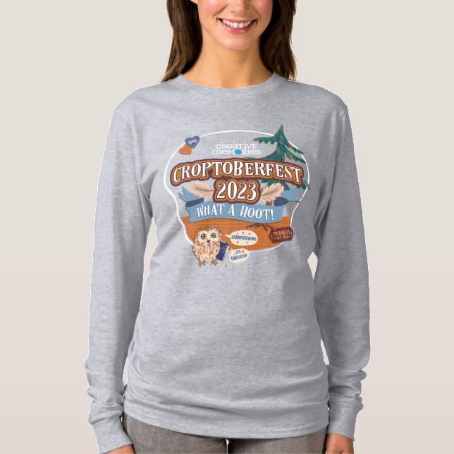 Croptoberfest 2023 Women's Grey Long Sleeved T-Shirt (Front)